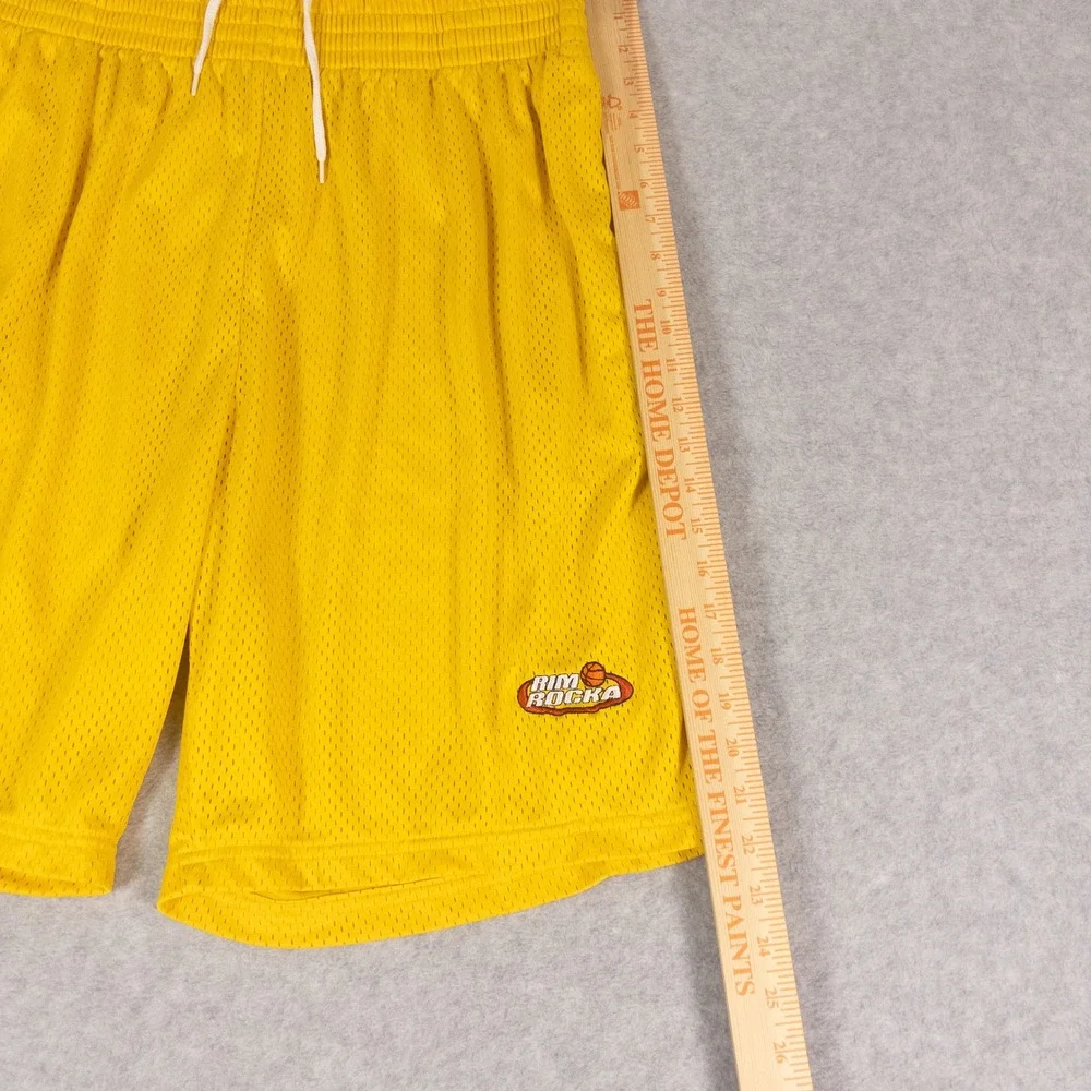 Rim Rocka Mens XXL Yellow Mesh Basketball Shorts Athletic Gym Streetwear